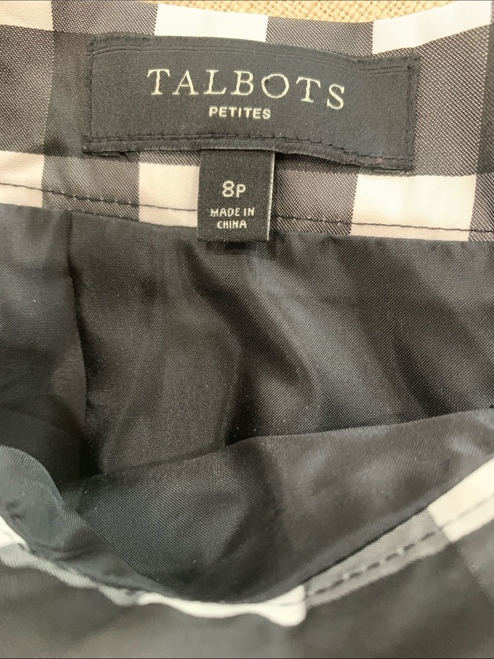 Talbot skirt size 8 Petite fully lined 
Black and white check - Picture 3 of 5